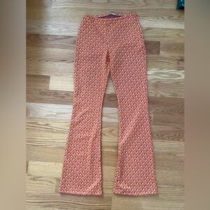 Zara Red and Orange Patterned Pants